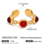 2H Rhinestone Ring Non-Fading Jewelry Women's Jewelry Stainless Steel ring