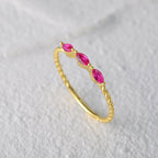 S925Sterling Silver Pink Marquise Twist Pattern Ring with Diamond Inlay, Step Shape Ring, Korean Style Index Finger Ring
