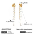 Pearl Tassel Gold-Tone Stainless Steel Drop Earrings styled for independent jewelry boutiques