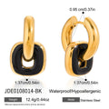 Gold-Plated Stainless Steel Ear Cuff with Enamel Detail Earrings — close-up detail — jewelry finish and design detail