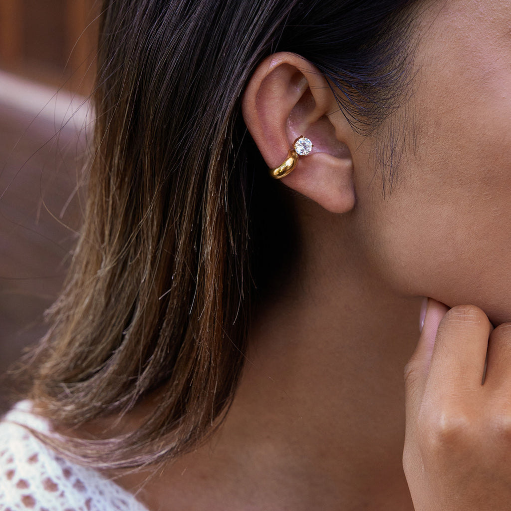 Zircon Earrings Ear Clips Non-Fading Ear Jewelry Stainless Steel Accessories for Women