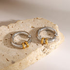 Stainless Steel Color Block Earrings Non-Pierced Ear Cuff Ear Jewelry Accessories