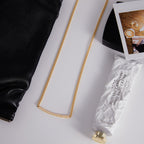 2H 18K Gold Cross Necklace Zircon Collarbone Chain Stainless Steel Jewelry for Women