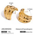 Gold-Tone Stainless Steel Sculptural Stud Earrings with a stud design profile