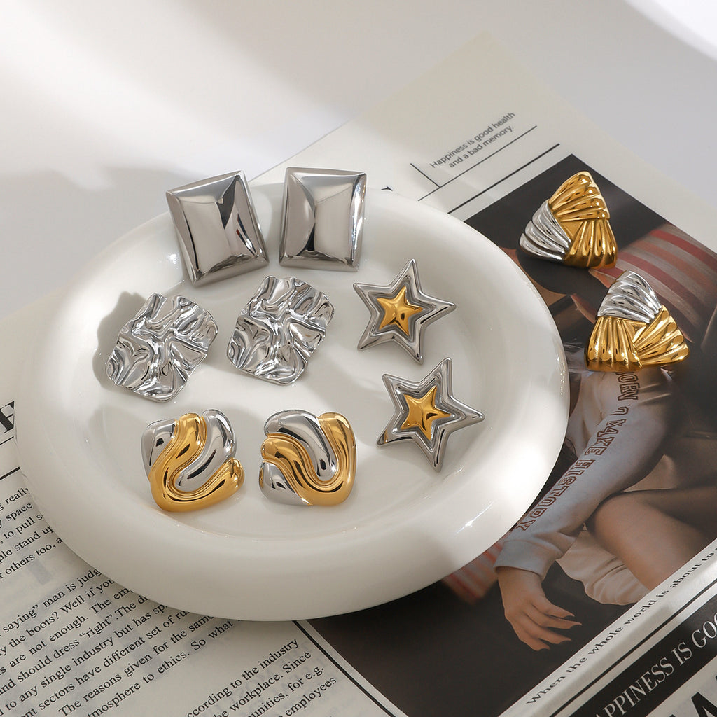 Stainless Steel Pearl Stud Earrings Star Earrings Earrings earrings Ornament