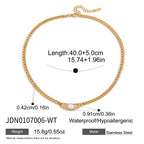 2H Stainless Steel Rhinestone Natural Stone Necklace Accessories Women's Collarbone Chain Jewelry