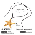 Black Rope Necklace Design Sense Collarbone Chain Non-Fading Stainless Steel Jewelry