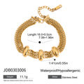 Cubic Zirconia Stainless Steel Bracelet in Gold-Plated — Modern Edit — material detail — jewelry finish and design detail
