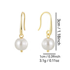 E0761 Dongdaemun Fashion Simple Ear Hook Women's Jewelry Baroque Style Shell Pearl Vintage Earrings