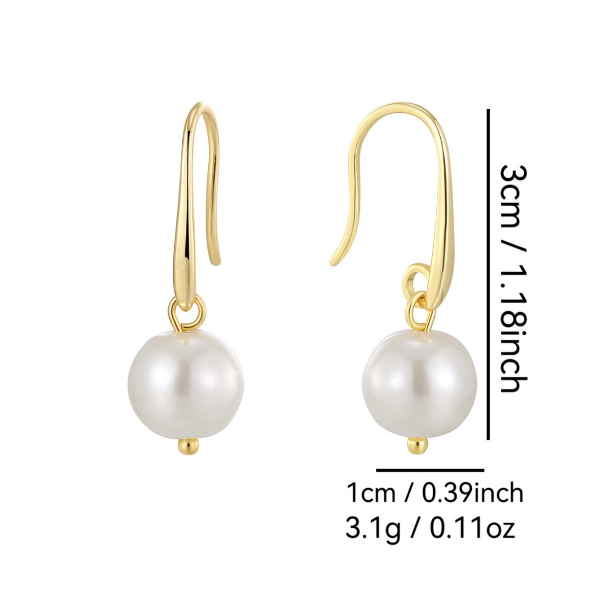 E0761 Dongdaemun Fashion Simple Ear Hook Women's Jewelry Baroque Style Shell Pearl Vintage Earrings
