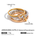 Pearl Layered Stainless Steel Stacking Gold-Plated Ring — additional product detail 30 — jewelry finish and design detail