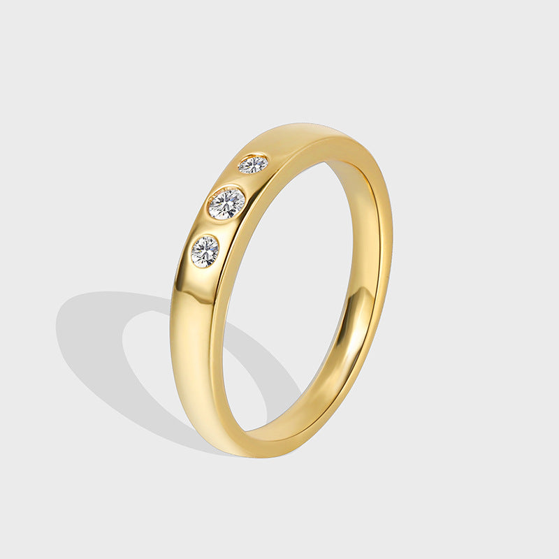 R0240 Minimalist Design Ring for Women Single Micro Pave White Zircon Ring Jewelry