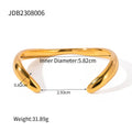 18K Gold-Plated Organic Shape Cuff Stainless Steel Bracelet — jewelry construction