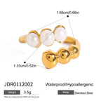 2H Freshwater Pearl Ring Non-Fading Jewelry Stainless Steel Accessories rings