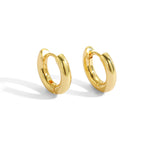 E0136Wind Earrings for Square and Round Faces, Simple Hoop Earrings, Plated18K Real Gold Hoop Earrings
