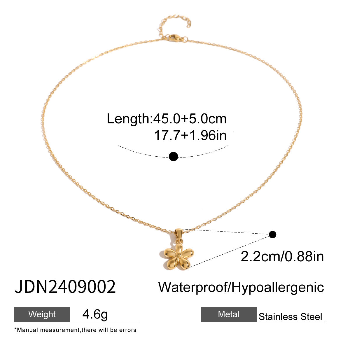 18k Gold Stainless Steel Necklace Simple Non-Fading Jewelry Accessories