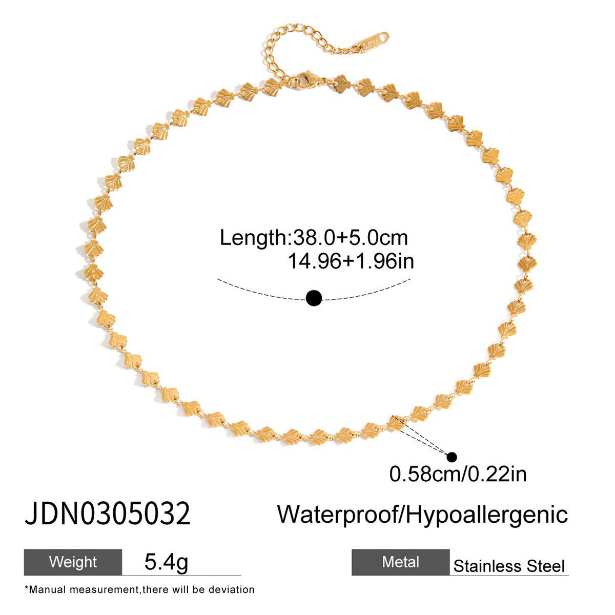 2H Stainless Steel Necklace Simple Jewelry Collarbone Chain Non-Fading Accessories