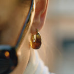 Maillard Autumn and Winter Resin Earrings Stainless Steel Ear Buckle Ear Jewelry