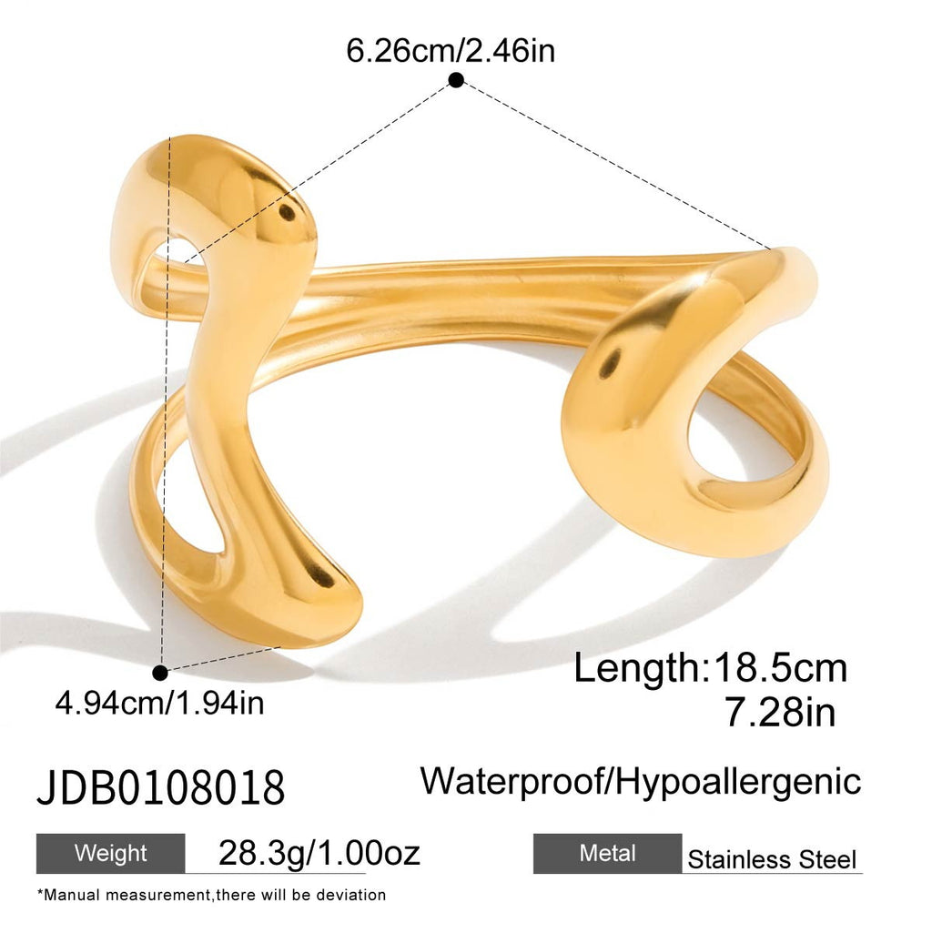 Non-Fading Peace Dove Open Bracelet18K Gold Stainless Steel Product