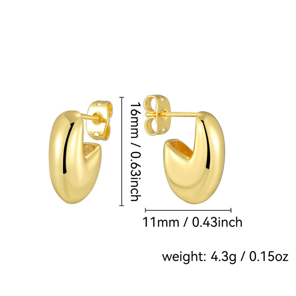 Gold-Plated Brass Vintage-Inspired Earrings with Minimalist Detail with minimalist design details