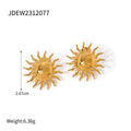 Turquoise Gold-Plated Stainless Steel Stud Earrings — alternate product view — jewelry finish and design detail