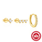 S925Pure Silver Classic Hoop Earrings High-End Women's Earring Set Hot-Selling Minimalist Style Earrings