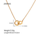Gold-Plated Brass Lock Interlocking Pendant Necklace with a pendant design profile
