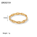 Geometric Twisted Stainless Steel Stacking 18K Gold-Plated Ring — jewelry construction