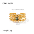 Cubic Zirconia Stainless Steel Ring in Gold-Plated — Clean-Lined Style — additional design view — jewelry finish and design detail