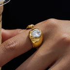 Non-fading Rhinestone Ring for Women18K Stainless Steel Jewelry