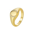 Gold-Plated Brass Oval Pavé CZ Ring for private-label fashion jewelry buyers