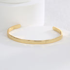 B0155 New Product Factory Direct Sale Fashion Simple Smooth Bracelet for Women Brass Gold Plated Minimalist Bangle