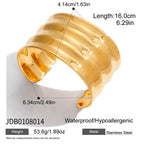 Melard Wide Resin Bracelet gold Stainless Steel Jewelry for Women