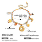 Alphabet Fruit Stainless Steel Pearl Bracelet Non-Fading Jewelry