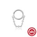 925 Sterling Silver Pure Silver Tassel Hoop Earrings For Women — jewelry product photo 09 — jewelry finish and design detail