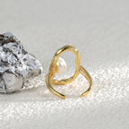 R0110 French Fashion Adjustable Ring Personality Open Ring Design Shell Pearl Ring for Women