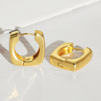 E0851 Square Fashion Design Polished Surface Earrings Ear Clips