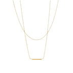 Classic Double Layer Tbar stick necklace stainless steel18K Gold Pendant Necklace Women's Fashion Versatile Necklace