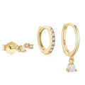 925 Sterling Silver Inlaid Diamond Opal Stud Earrings — collection product image 06