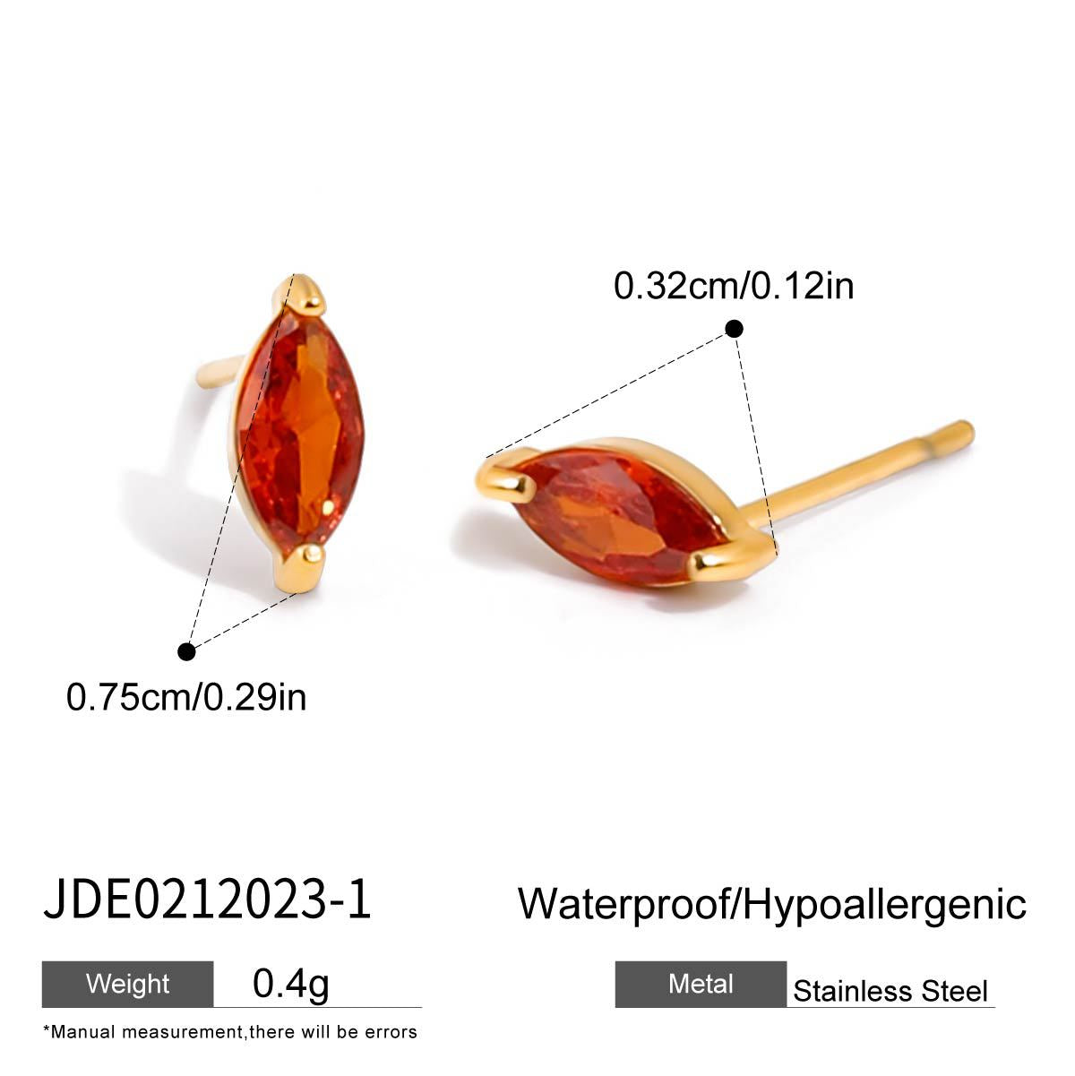 Zircon Earrings Ear Clips Non-Fading Stud Earrings Stainless Steel Jewelry for Women