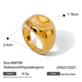 Stone Stainless Steel Ring in Gold-Plated — Elevated Essential — alternate angle — jewelry finish and design detail