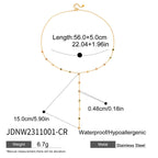 Stainless Steel Zircon y Long Chain Necklace Jewelry for Women Autumn Winter Sweater Chain