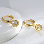 E0601 Fashion Earrings for Women Brass Gold-Plated Water Drop Zircon Hoop Earrings