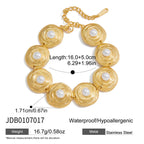 2H Pearl Necklace Collarbone Chain Non-Fading Jewelry Stainless Steel Accessories