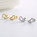 SE0187 S925Silver Angel Wings Earrings for Women Creative Design Sense Simple Cute Ear Jewelry