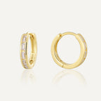 14K Gold-Plated 925 Sterling Silver Square Zircon Earrings — front view