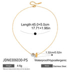2H Color Block Circle Necklace Accessories Women's Collarbone Chain Stainless Steel Necklace Women