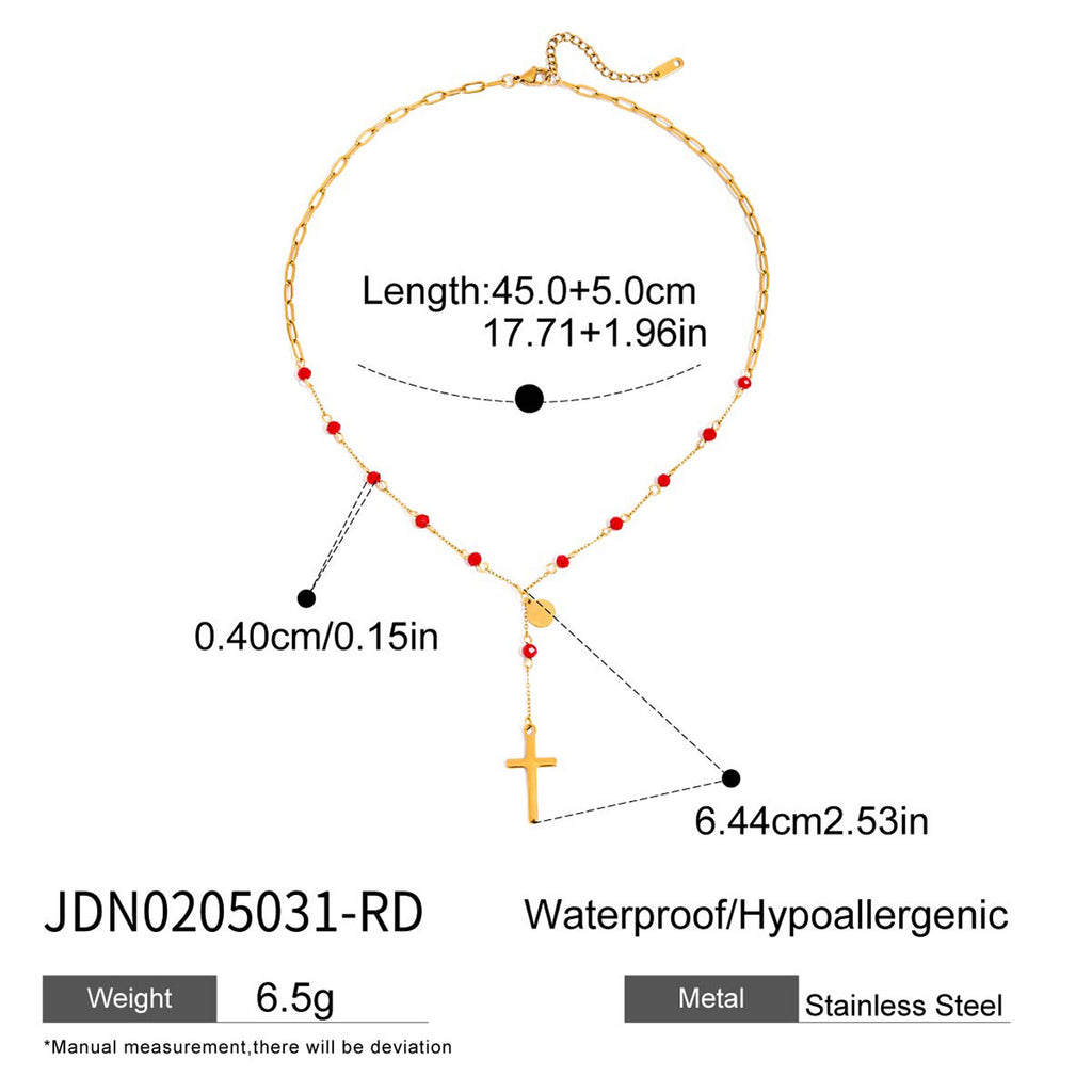 Cross Long Necklace y Word Chain Stainless Steel Jewelry Sweater Chain