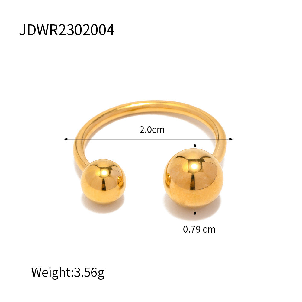 2H Ring18K Golden Three Balls gold Open Ring