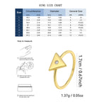 SR0024 S925Silver Geometric Triangle Glossy Ring for Women